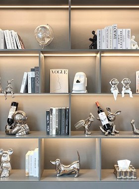 轻奢高档酒柜装饰品摆件u家居客厅电视柜办公室书柜工艺品摆设