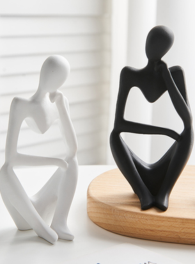 简约抽象艺术人物摆件家居卧室办公室桌面O装饰工艺品创意摆设