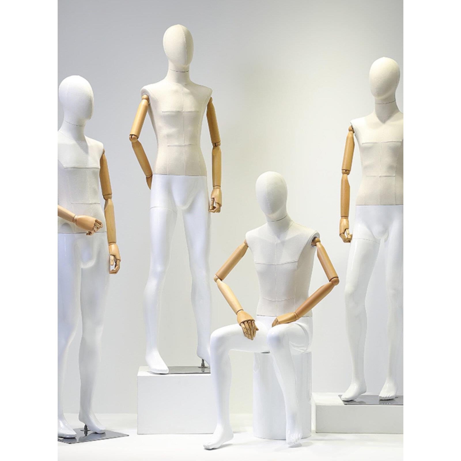 高档男装模特道具全身包布展示架橱窗人体服装店人台假人模特架子