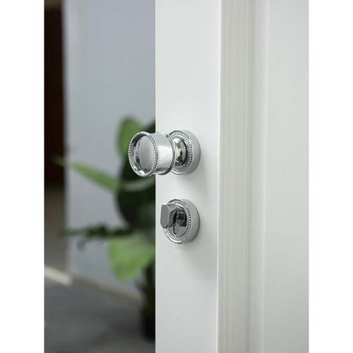 INDOORS英式法式银色黄铜卫生间门锁纯铜静音家用球形锁具门把手