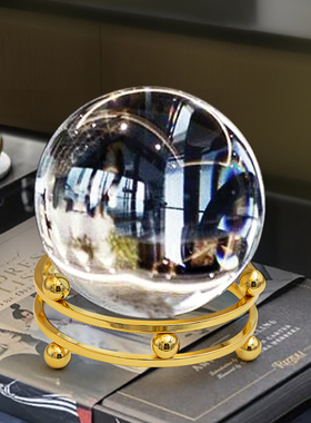 水晶球摆件办公室招财客厅电y视柜酒柜轻奢书房桌面家居装饰品