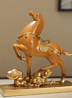 新中式高端马摆件马到成u功平步青云办公室桌面装饰品开业礼物