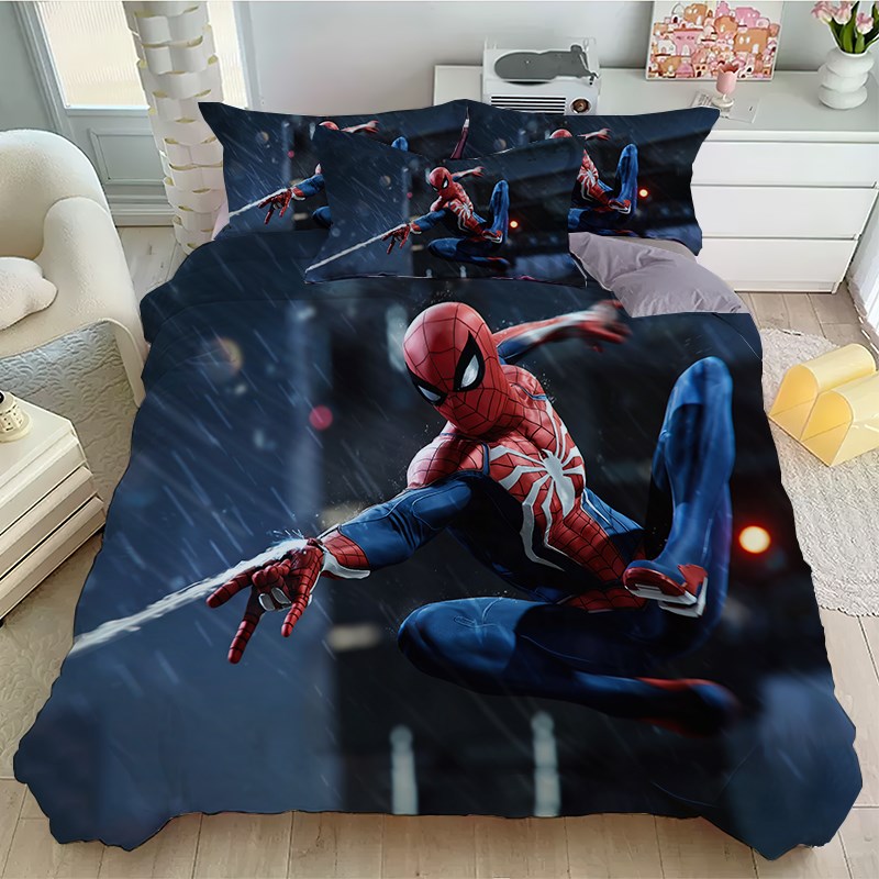 卡通蜘蛛侠全棉男生儿童床上四件套床单学生宿P舍单人床家用单被