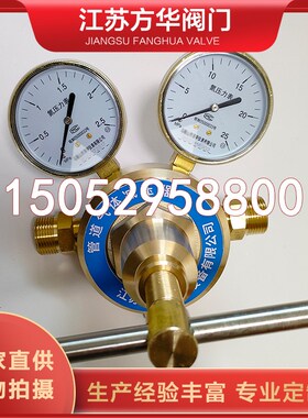 氮氩氢氦氧气体管道式减压器YQJ-11A全铜管路减压表调压阀大流量