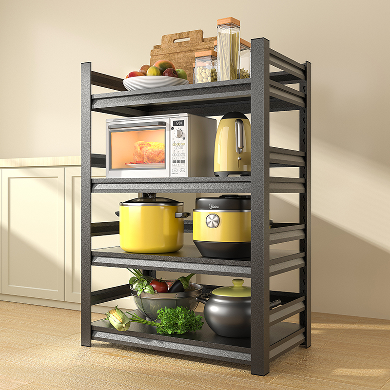 钢制置物架厨房落地多层微波炉烤箱多功能收纳架子家用阳台储物柜