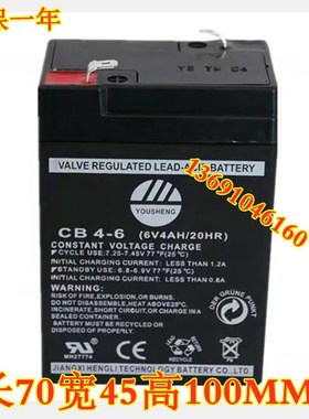 YOUSHENG蓄电池CB4-6 (6V4AH/20HR)电子秤 台秤 计价称 吊秤电池