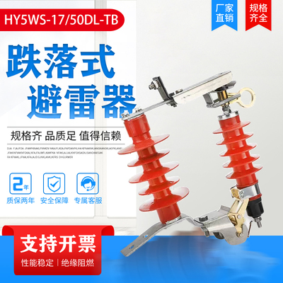 户外高压10KV氧化锌避雷器HY5WS-17/50DL-TB可卸式跌落式避雷器