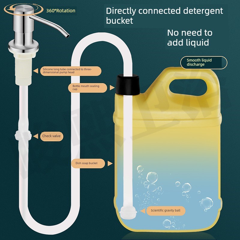 厨房水槽用皂液器洗洁精按压器压取器瓶管抽延长按压神器洗菜盆