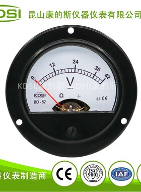 供应KDSI/康的斯 指针式电压表 BO-52 DC42V圆形直流电压测量表头