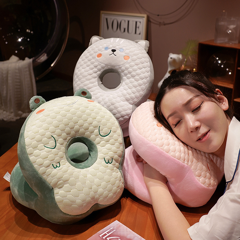 夏凉感冰豆豆午睡枕小学生趴睡枕高中生午休N神器儿童抱枕睡觉枕