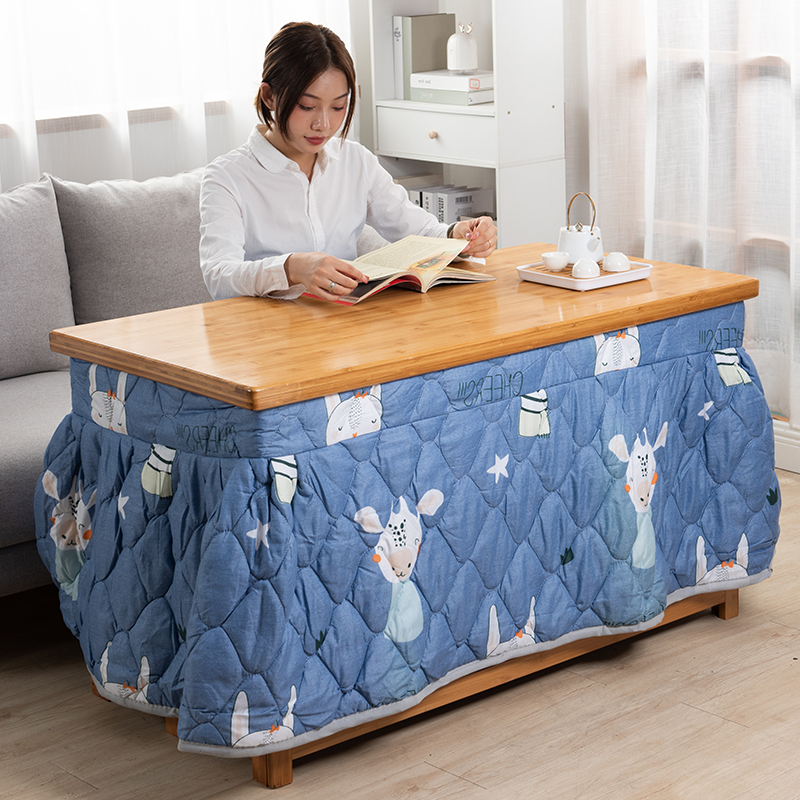 冬季取暖烤d火桌2023新款家用可折叠长方形茶几湖南简易实木餐桌