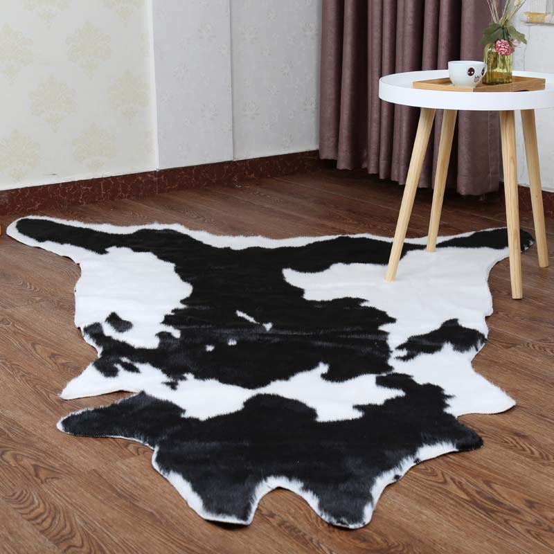 整张仿牛皮地毯奶牛m皮地毯客厅沙发茶几书房地毯样板间卧室床边