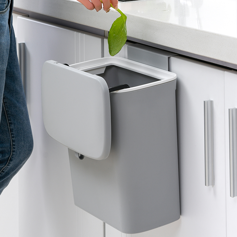 厨房垃圾桶挂式折叠家用橱v柜门壁挂式收纳桶创意悬挂厨余专用纸