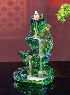 古法琉璃倒流香炉假山摆件家居z茶宠用品香器香座香台山水檀香香