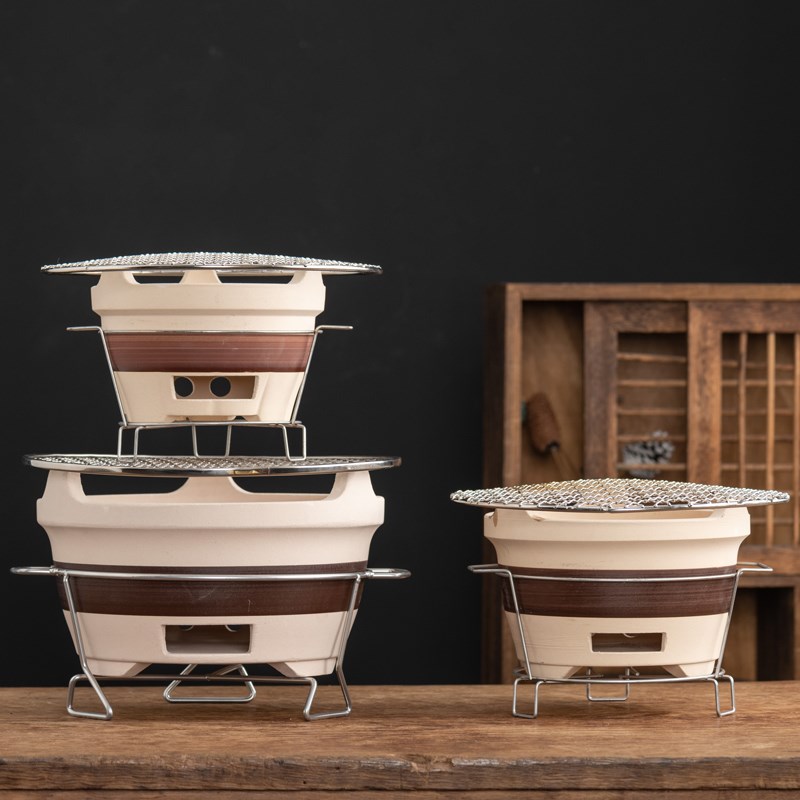 烧烤炉围炉d煮茶家用室内老式打边炉网红烤火炉子木炭泥炉户外碳