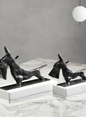 轻奢创意家居摆件抽o象刀刀狗客厅电视柜艺术工艺品样板房软装