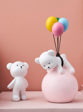 创意气球熊摆件卡通可爱儿w童房间布置装饰客厅办公室桌面小摆设