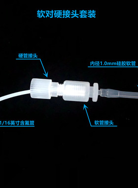 微流体芯片实验连接1/16含氟硬管转接硅胶软管匹配件可定制需求
