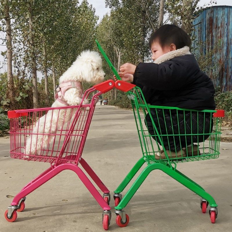 儿童超市购物车小孩过家家玩具宝宝生日礼物金属手推车迷你童趣车
