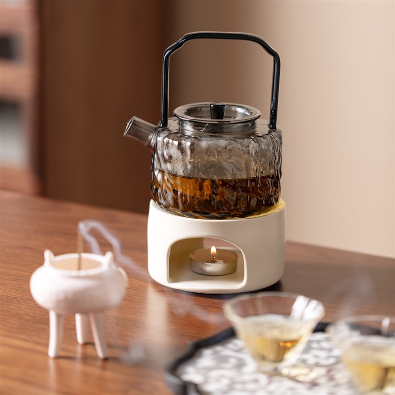 高级中式玻璃透明温茶炉家用可调温泡茶壶陶瓷煮茶器功夫茶具套装
