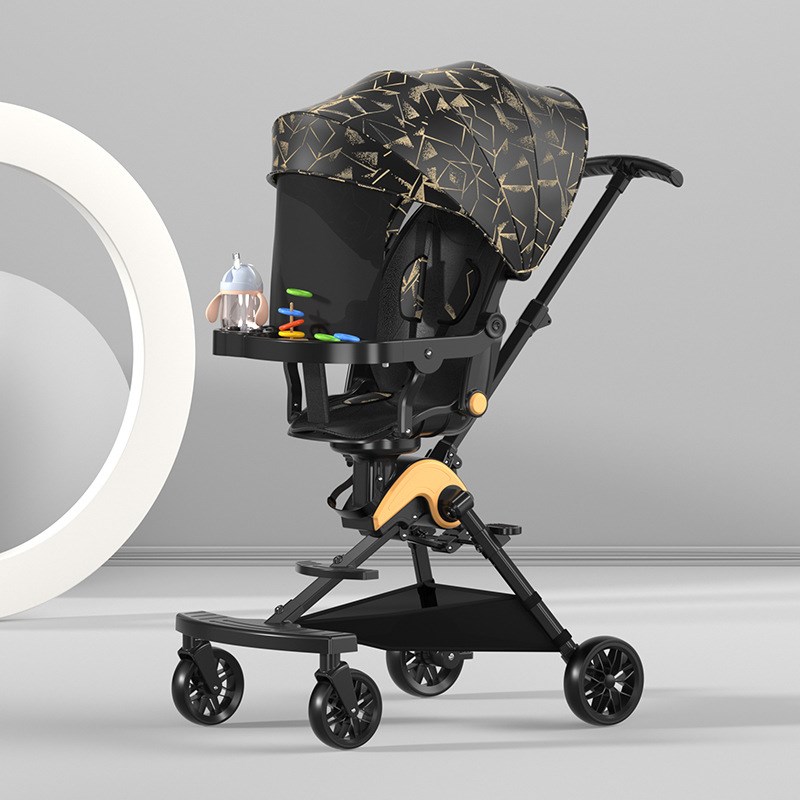 儿童遛娃车婴幼儿手推车可坐可躺型N餐椅车折叠轻便推车