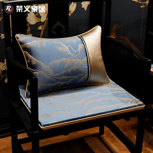 新中式红木沙发椅子垫q实木太师椅座垫餐椅圈椅垫茶桌茶椅凳子坐