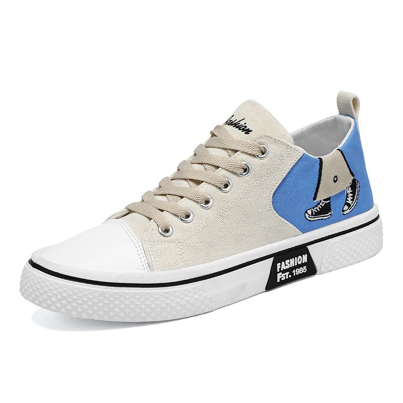 布鞋男款夏季透气软底休闲青少年学生运动I板鞋男士帆布鞋大码454