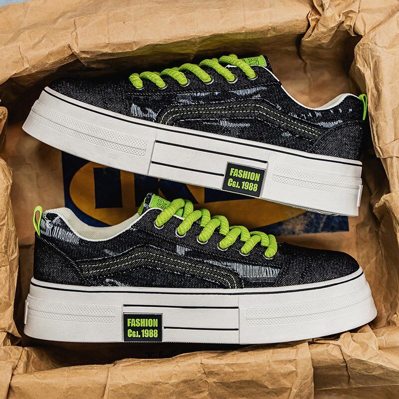 厚底板鞋男大码45夏季透气帆布青少年学生百搭运动潮大码Y男鞋454