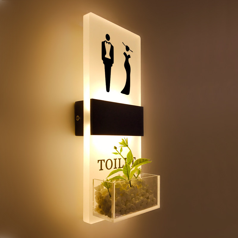 卫生间发光门牌定制洗手间tLOGO标识带灯男女厕所标示牌WC提示