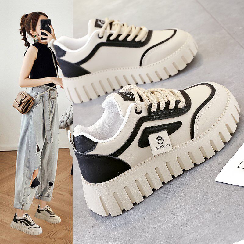 鞋子女款2024秋冬新款厚底百搭板鞋轻便软底防水防滑跑步运动女鞋