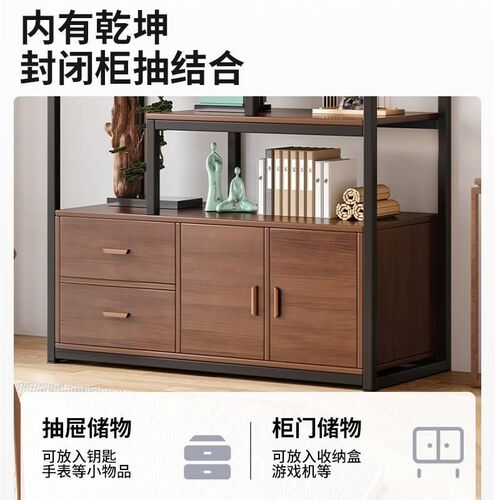 新中式博古架茶室置物架茶叶展示柜非实木隔M断多宝阁客厅摆件架