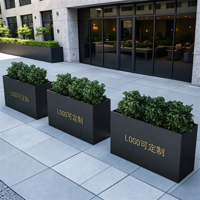 定制户外围栏g隔断不锈钢花箱成品铁艺金属阳台造景护栏露台花盆