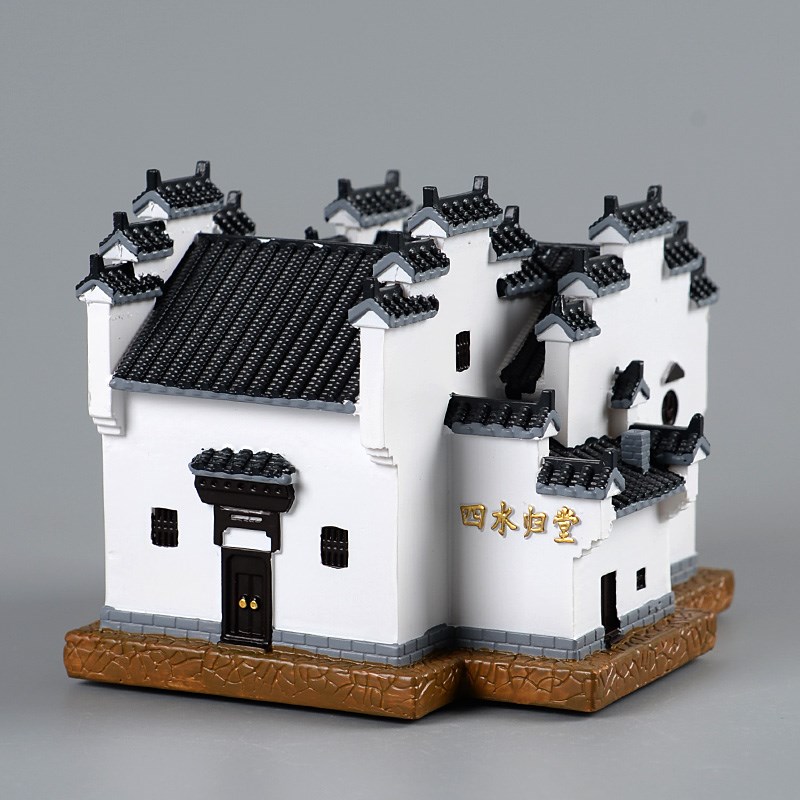 徽派古典传统中式j建筑模型工艺品微景观装饰摆件储蓄罐存钱罐礼