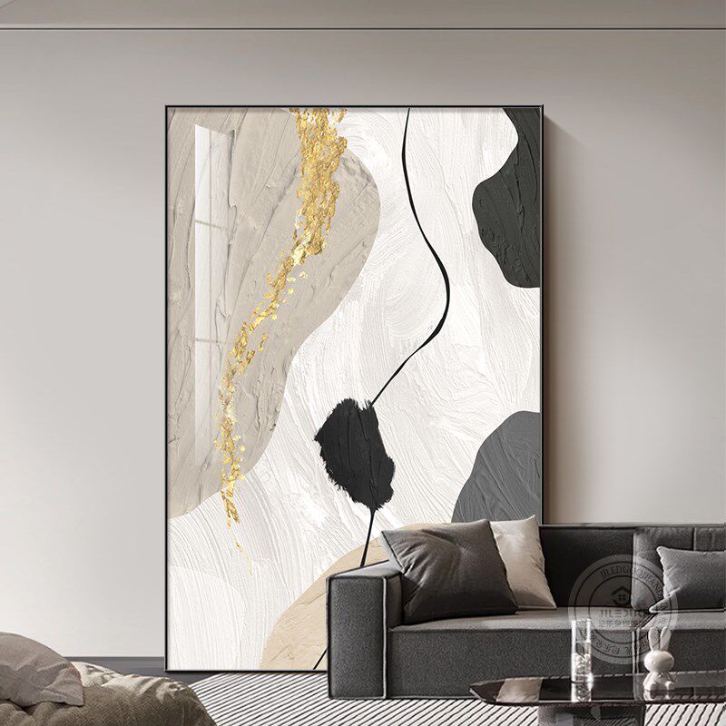 绿色抽象b艺术客厅装饰画现代简约沙发背景墙落地画入户玄关墙挂
