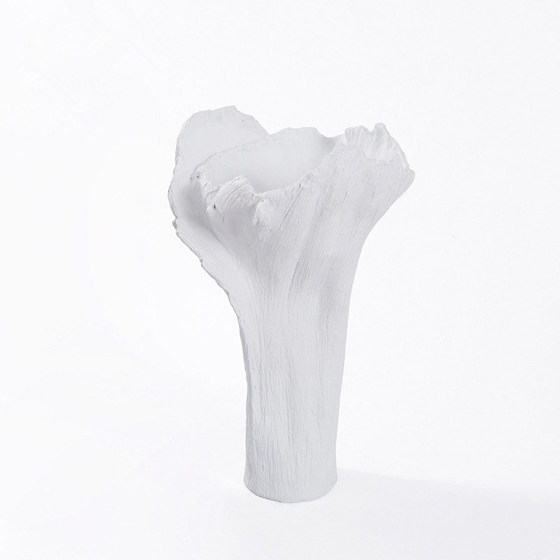 现代简约b花瓣白色花器摆件展厅干花瓶样板房客厅售楼处极简装饰