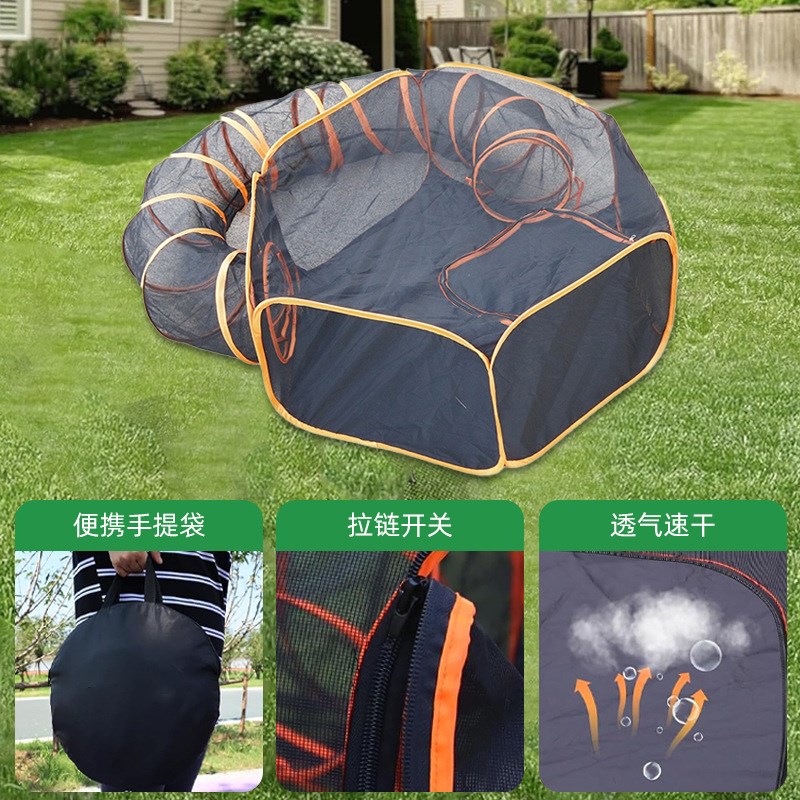 可折叠猫窝流浪封闭式猫隧道便携狗窝套装钢O丝宠物帐篷通道现货