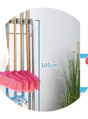 免打孔挂钩d拖把架不锈钢落地式扫把墩布架卫生间移动收纳整理工