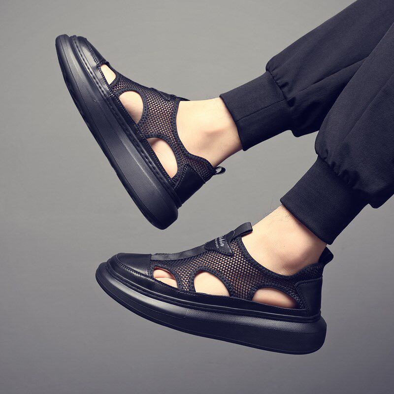 凉鞋男款夏季运动休闲鞋男士外穿C网鞋透气防臭厚底薄款男鞋沙滩