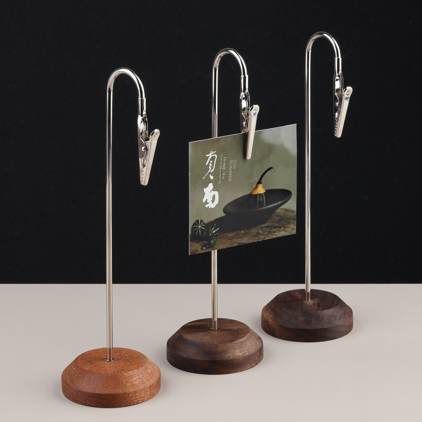 木底座标识牌标签夹立牌夹展示架