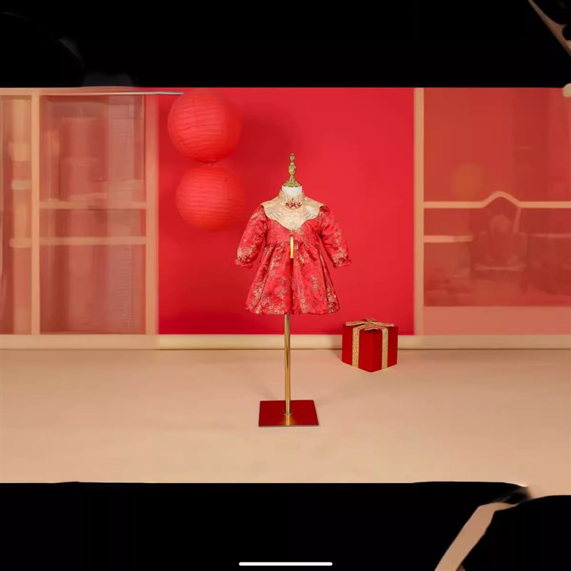 2023新男女宝宝周岁礼服中国风儿童唐装婴幼童锦缎抓周服喜庆礼服