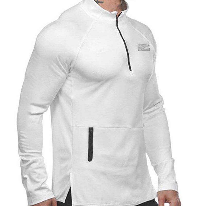 春秋季男士卫衣轻薄款韩版潮牌半拉链套头卫衣男插肩长袖运动外套