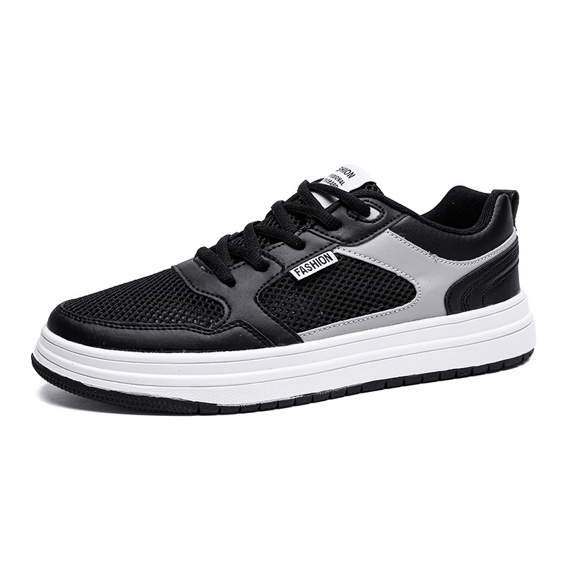 大码45码46黑色男鞋4q7休闲板鞋男48夏季透气男款38防臭网面鞋子
