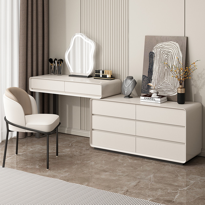 极简梳妆台简约风小户型卧x室高级感轻奢化妆桌收纳柜斗柜一体