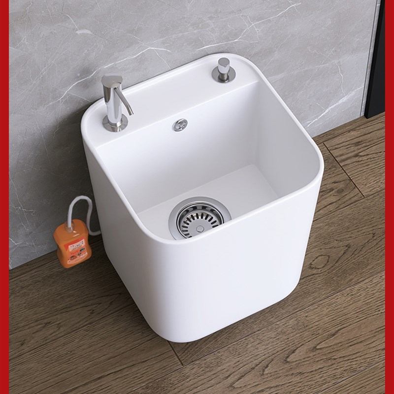 2025新型家用拖把池方形地板拖把盆拖把池阳台陶瓷拖把池清洗.拖