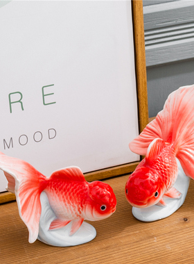 鸿运当头鱼缸造景装饰小摆件家居客厅茶几办公室书U桌面迷你装饰