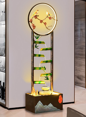 新中式客厅流水喷泉o摆件电视柜旁循环水玄关装饰开业乔迁送礼