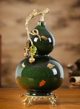 新中式陶瓷葫芦摆件客厅办t公室玄关装饰摆设乔迁轻奢新居开业礼