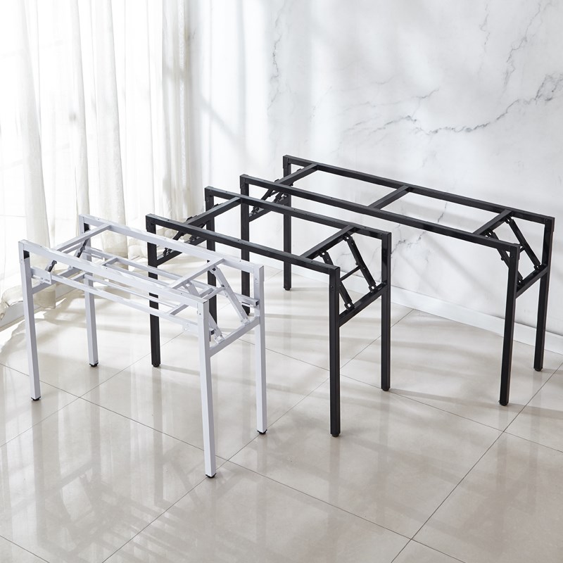 定制长方形加厚可折叠桌腿简易支架铁艺桌K脚弹簧桌架子办公桌支