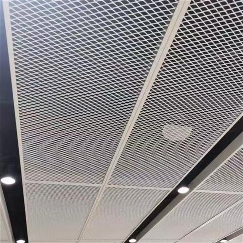 镂空铁艺围网工业方格天花板w拉网室内菱形铁丝装饰网格金属吊顶