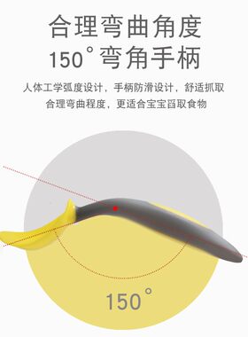 婴儿勺子宝宝学吃饭训练勺新生儿童餐G具弯头勺软汤勺大小勺2个装